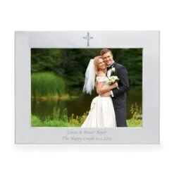 Personalised Silver 5x7 Landscape Cross Photo Frame 8 Personalised Silver 5x7 Landscape Cross Photo Frame -PERSONALISE STORE p0102s59 2