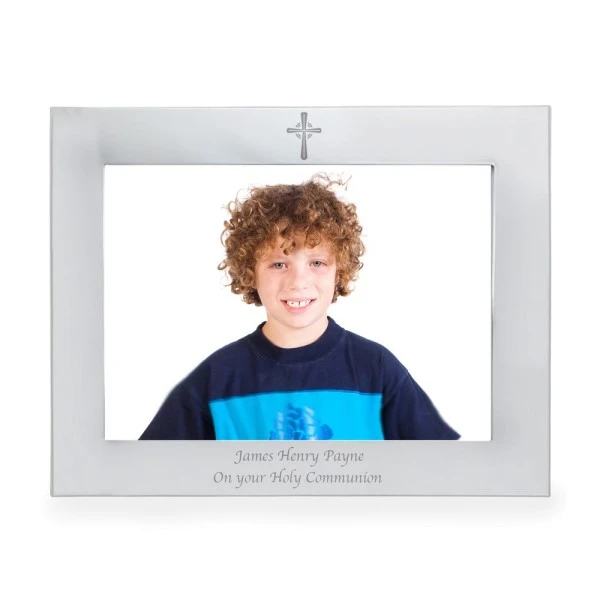 Personalised Silver 5x7 Landscape Cross Photo Frame 5 Personalised Silver 5x7 Landscape Cross Photo Frame - Image 5