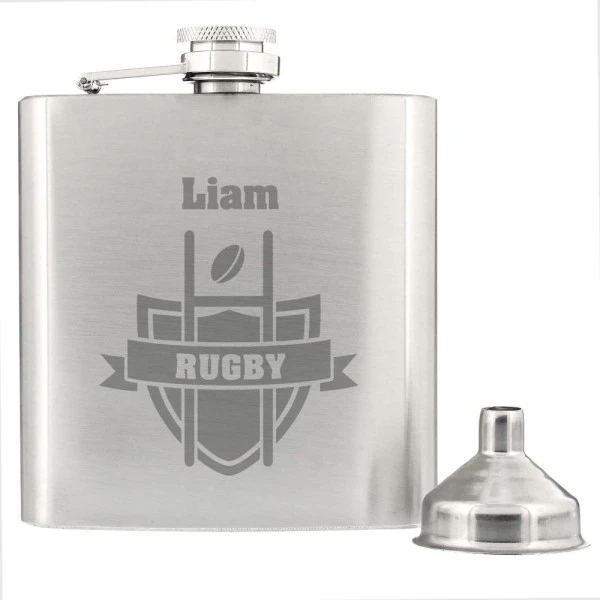 Personalised Rugby Hip Flask 3 Personalised Rugby Hip Flask - Image 3