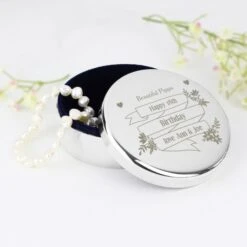Personalised Garden Bloom Round Trinket Box 8 Personalised Garden Bloom Round Trinket Box -PERSONALISE STORE p0102t22 2