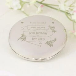 Personalised Garden Bloom Compact Mirror -PERSONALISE STORE p0102t23 4