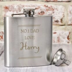 Personalised Classic Stainless Steel Hip Flask -PERSONALISE STORE p0102t50 5