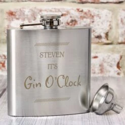 Personalised Classic Stainless Steel Hip Flask -PERSONALISE STORE p0102t50 6