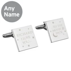 Personalised To The Moon And Back Square Cufflinks -PERSONALISE STORE p0102t57 3