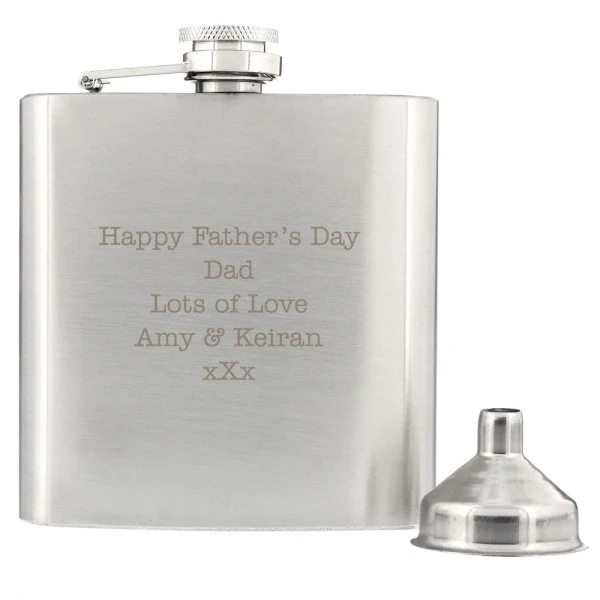 Personalised Any Message Stainless Steel Hip Flask 6 Personalised Any Message Stainless Steel Hip Flask - Image 6