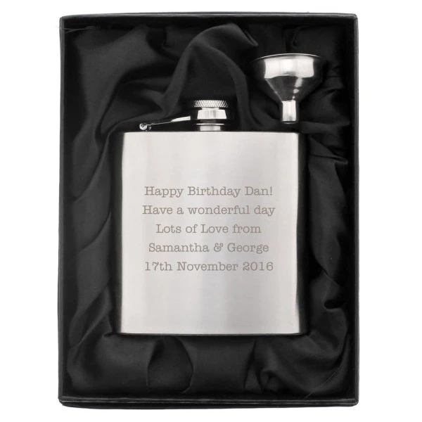 Personalised Any Message Stainless Steel Hip Flask 7 Personalised Any Message Stainless Steel Hip Flask - Image 7