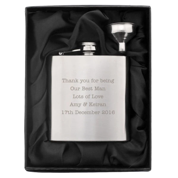 Personalised Any Message Stainless Steel Hip Flask 8 Personalised Any Message Stainless Steel Hip Flask - Image 8