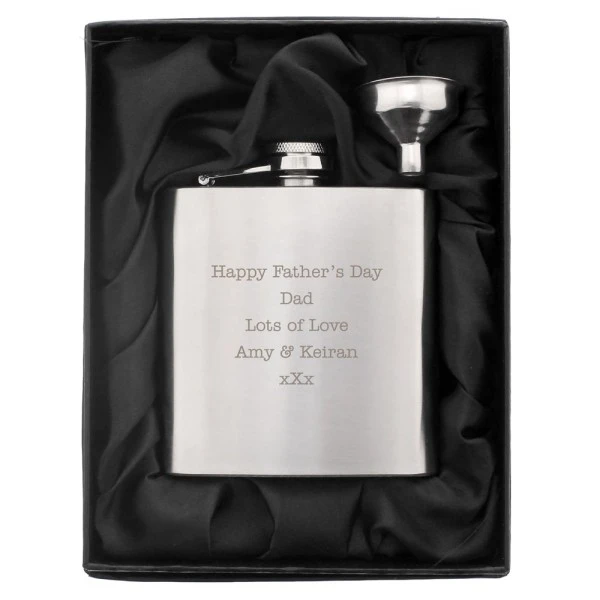 Personalised Any Message Stainless Steel Hip Flask 9 Personalised Any Message Stainless Steel Hip Flask - Image 9