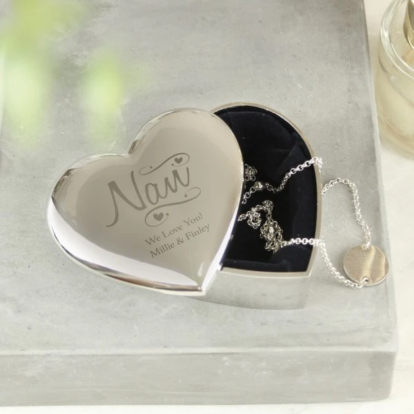 Personalised Nan Swirls & Hearts Trinket Box 1 Personalised Nan Swirls & Hearts Trinket Box