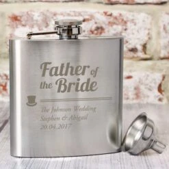 Personalised Father Of The Bride Hip Flask