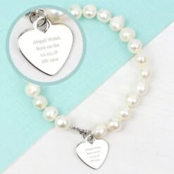 Personalised White Freshwater Pearl Message Bracelet -PERSONALISE STORE p0102u61 3