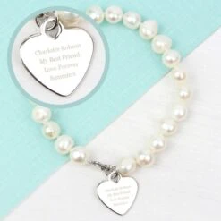 Personalised White Freshwater Pearl Message Bracelet -PERSONALISE STORE p0102u61 5