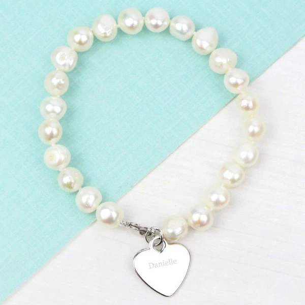 Personalised White Freshwater Pearl Name Bracelet 1 Personalised White Freshwater Pearl Name Bracelet