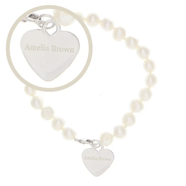 Personalised White Freshwater Pearl Name Bracelet 2 Personalised White Freshwater Pearl Name Bracelet - Image 2