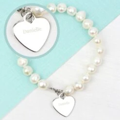 Personalised White Freshwater Pearl Name Bracelet 9 Personalised White Freshwater Pearl Name Bracelet -PERSONALISE STORE p0102u62 4
