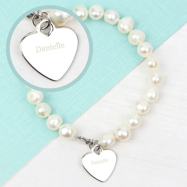 Personalised White Freshwater Pearl Name Bracelet 5 Personalised White Freshwater Pearl Name Bracelet - Image 5