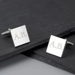 Personalised Initials Square Cufflinks -PERSONALISE STORE p0102u79 2