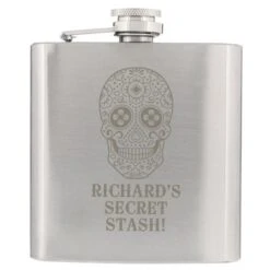 Personalised Sugar Skull Hip Flask -PERSONALISE STORE p0102u84 4
