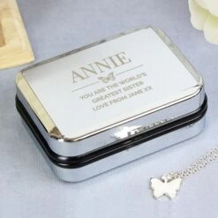 Personalised Box And Butterfly Necklace -PERSONALISE STORE p0102u88 6