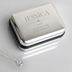 Personalised Box And Heart Necklace