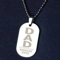 Personalised Dad Stainless Steel Dog Tag Necklace -PERSONALISE STORE p0102v05 5