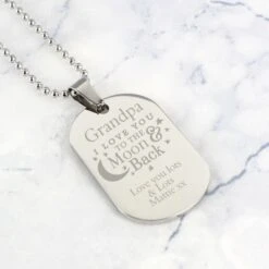 Personalised "To The Moon & Back..." Stainless Steel Dog Tag Necklace 12 Personalised "To The Moon & Back..." Stainless Steel Dog Tag Necklace -PERSONALISE STORE p0102v08 4