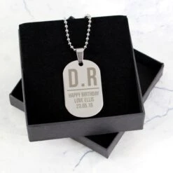 Personalised Initials Stainless Steel Dog Tag Necklace -PERSONALISE STORE p0102v10 3