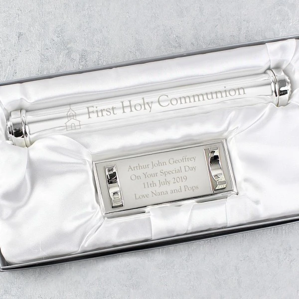 Personalised First Holy Communion Silver Plated Certificate Holder 3 Personalised First Holy Communion Silver Plated Certificate Holder - Image 3