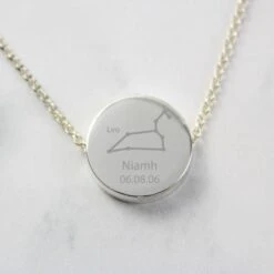 Personalised Leo Zodiac Star Sign Silver Tone Necklace (July 23rd - August 22nd) -PERSONALISE STORE p0102v32 2