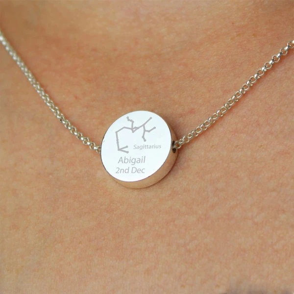 Personalised Sagittarius Zodiac Star Sign Silver Tone Necklace (November 22nd - December 21st) 7 Personalised Sagittarius Zodiac Star Sign Silver Tone Necklace (November 22nd - December 21st) - Image 7