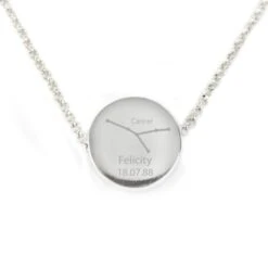 Personalised Cancer Zodiac Star Sign Silver Tone Necklace (21st June - 22nd July) -PERSONALISE STORE p0102v40 7
