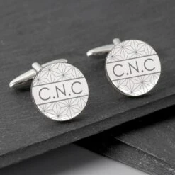 Personalised Geometric Round Cufflinks -PERSONALISE STORE p0102v46 3
