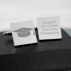 Personalised Graduation Square Cufflinks -PERSONALISE STORE p0102v49 2