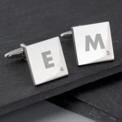 Personalised Initials And Age Square Cufflinks