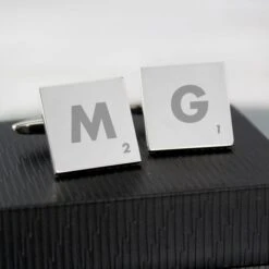 Personalised Initials And Age Square Cufflinks -PERSONALISE STORE p0102v50 4