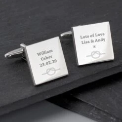 Personalised Tie The Knot Square Cufflinks
