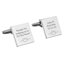 Personalised Tie The Knot Square Cufflinks -PERSONALISE STORE p0102v52 5