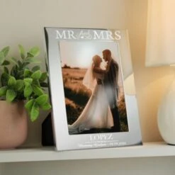 Personalised Mr & Mrs 5x7 Silver Photo Frame -PERSONALISE STORE p0102v66 2