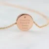 Personalised Heart Rose Gold Toned Disc Necklace
