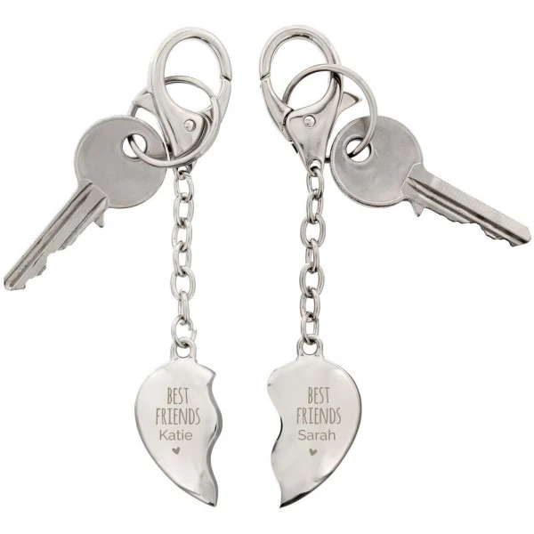 Personalised Best Friends Two Hearts Keyring 2 Personalised Best Friends Two Hearts Keyring - Image 2