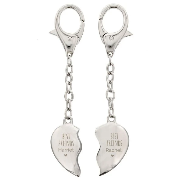 Personalised Best Friends Two Hearts Keyring 4 Personalised Best Friends Two Hearts Keyring - Image 4