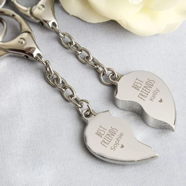 Personalised Best Friends Two Hearts Keyring 5 Personalised Best Friends Two Hearts Keyring - Image 5
