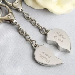 Personalised Any Message Two Hearts Keyring -PERSONALISE STORE p0102v99 2