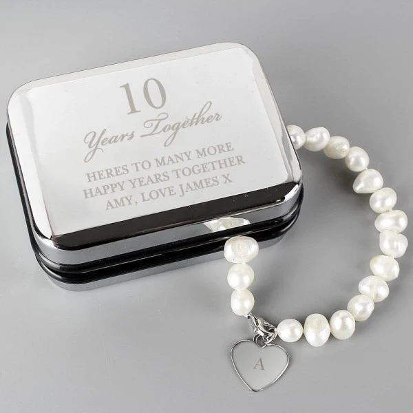 Personalised Anniversary Silver Box And Pearl Bracelet 3 Personalised Anniversary Silver Box And Pearl Bracelet - Image 3