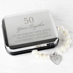Personalised Anniversary Silver Box And Pearl Bracelet 8 Personalised Anniversary Silver Box And Pearl Bracelet -PERSONALISE STORE p0102w06 3
