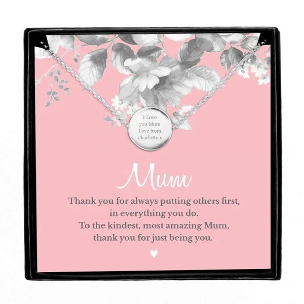 Personalised Mum Sentiment Silver Tone Necklace And Box 2 Personalised Mum Sentiment Silver Tone Necklace And Box - Image 2