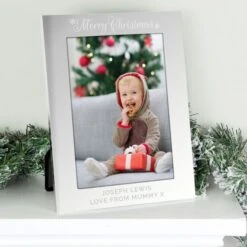 Personalised Silver 5x7 Merry Christmas Photo Frame -PERSONALISE STORE p0102w41 2