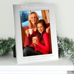 Personalised Silver 5x7 Merry Christmas Photo Frame -PERSONALISE STORE p0102w41 4