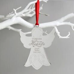 Personalised In Our Hearts Angel Metal Decoration -PERSONALISE STORE p0102w57 2