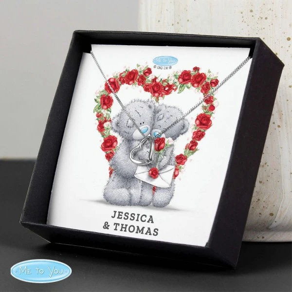 Personalised Me To You Valentine Sentiment Heart Necklace And Box 4 Personalised Me To You Valentine Sentiment Heart Necklace And Box - Image 4